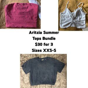 ARITZIA Summer Cropped Tops 3 Bundle Sizes XXS-S